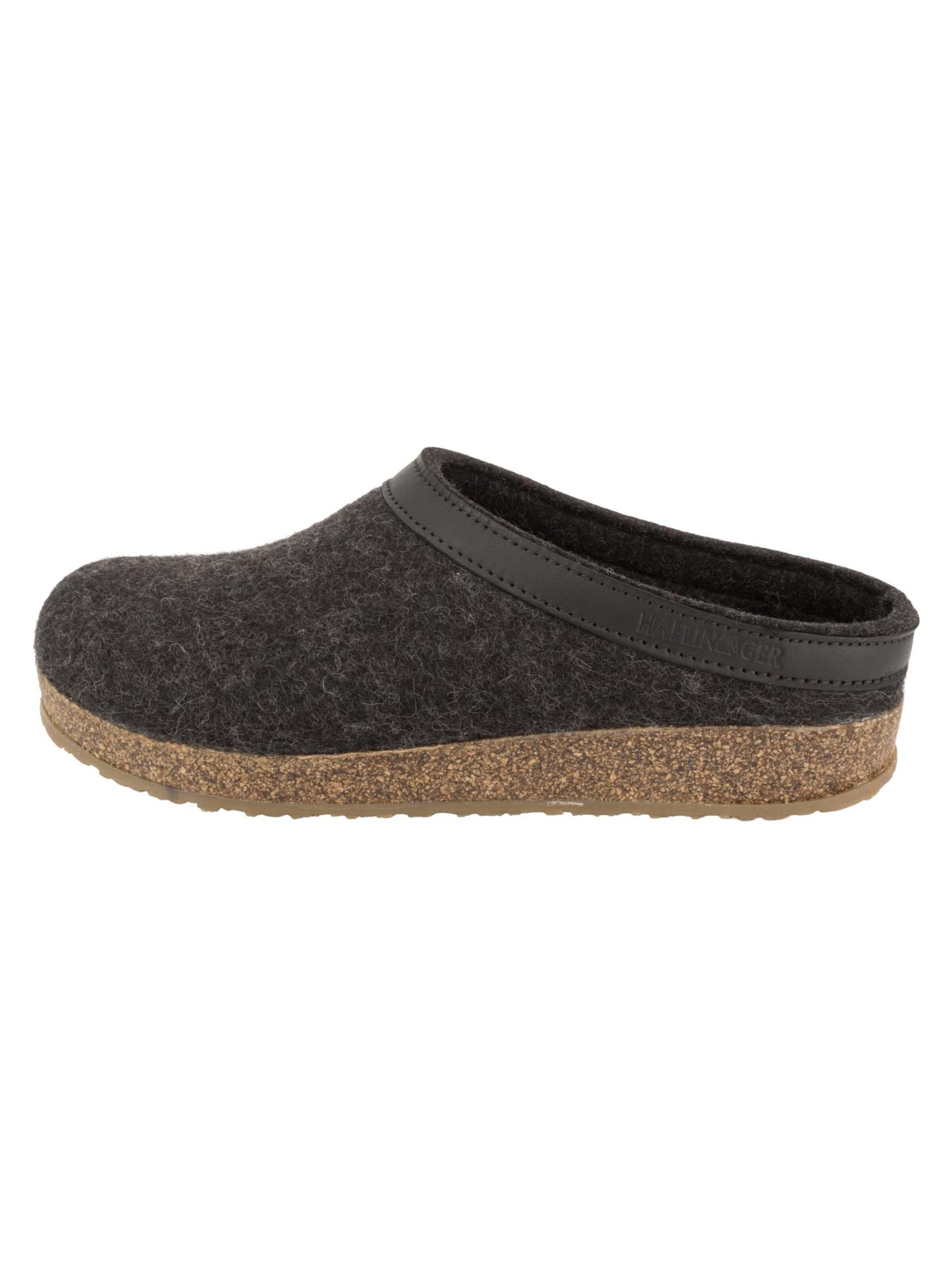 HAFLINGER Clogs 'Torben Grizzly'‌‌‌‌‌ in Schwarz: Vorderseite