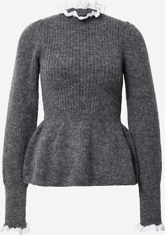 River Island Sweater 'PIE CRUST' in Grey: front