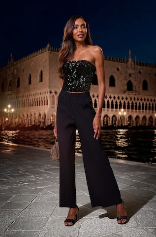 LASCANA Wide Leg Hose in Schwarz