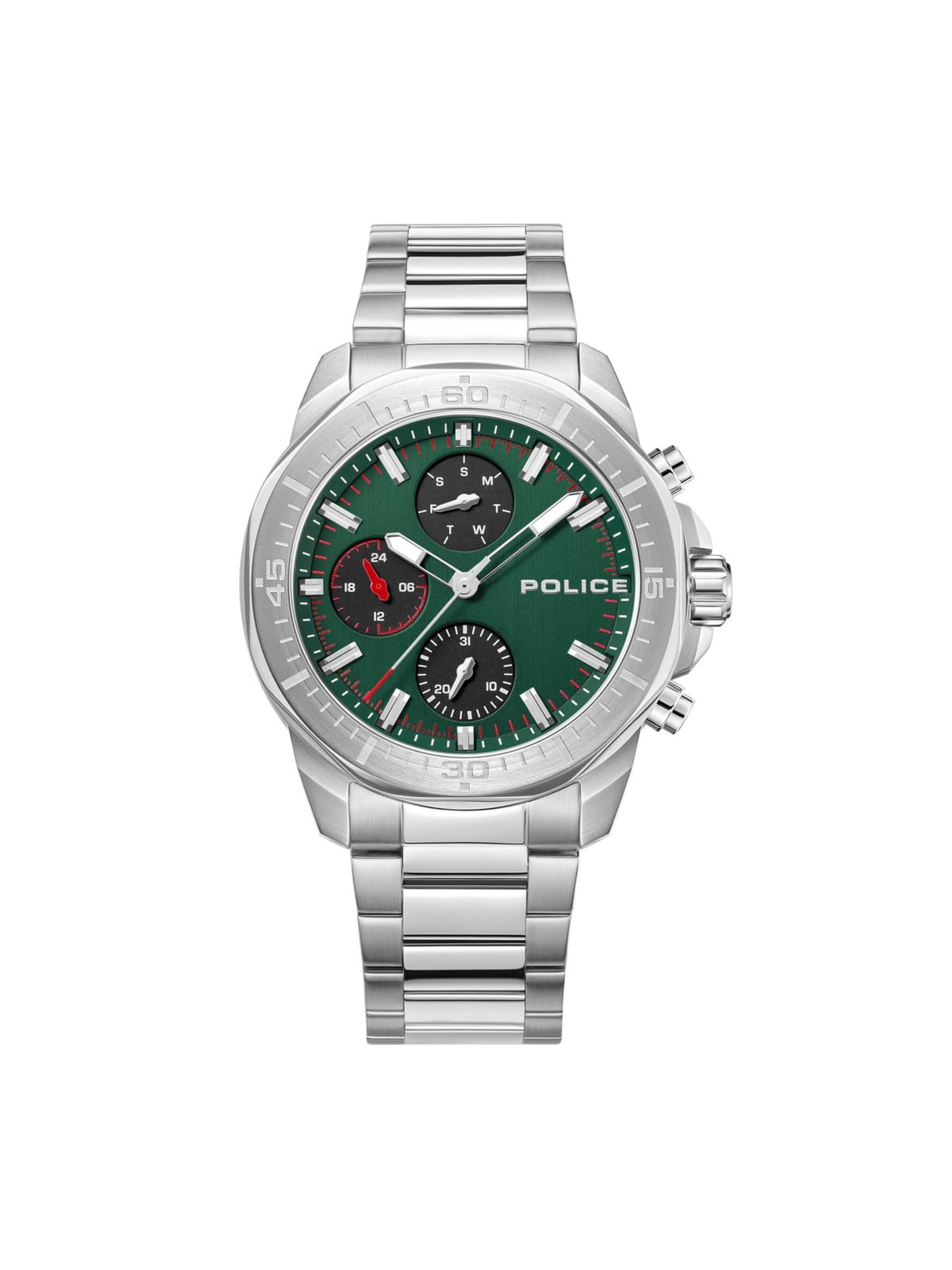 Montre à affichage analogique POLICE en vert : devant