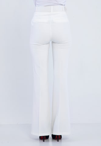 Flared Pantaloni con pieghe 'Raffaela' di Giorgio di Mare in bianco