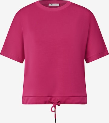 STREET ONE T-Shirt mit Rundhals im Silk-Look in Pink: Vorderseite