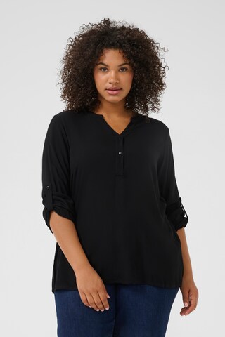 KAFFE CURVE Bluse 'Sida' in Schwarz: Vorderseite