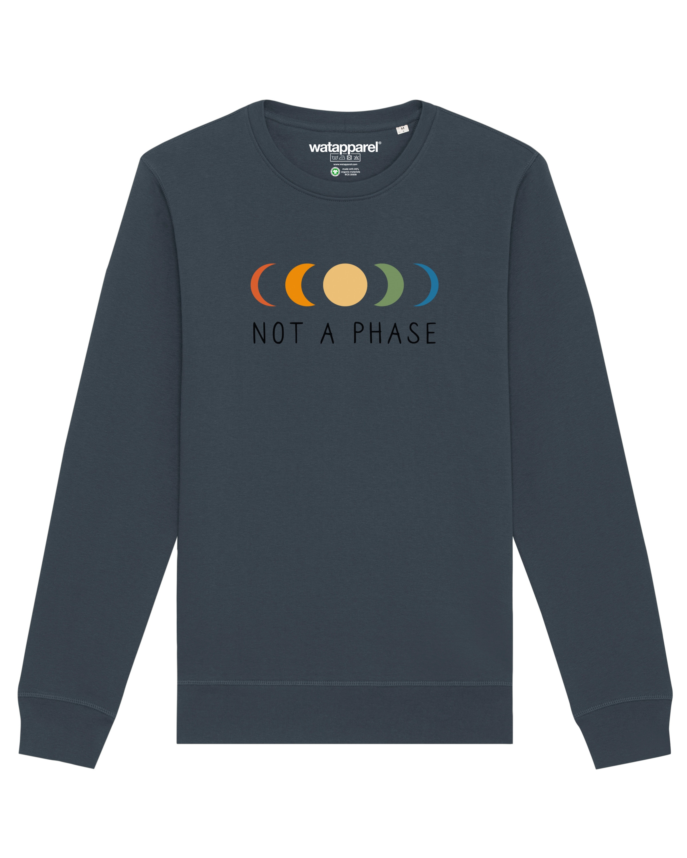 Watapparel Sweatshirt 'Not a Phase' in Grijs: voorkant