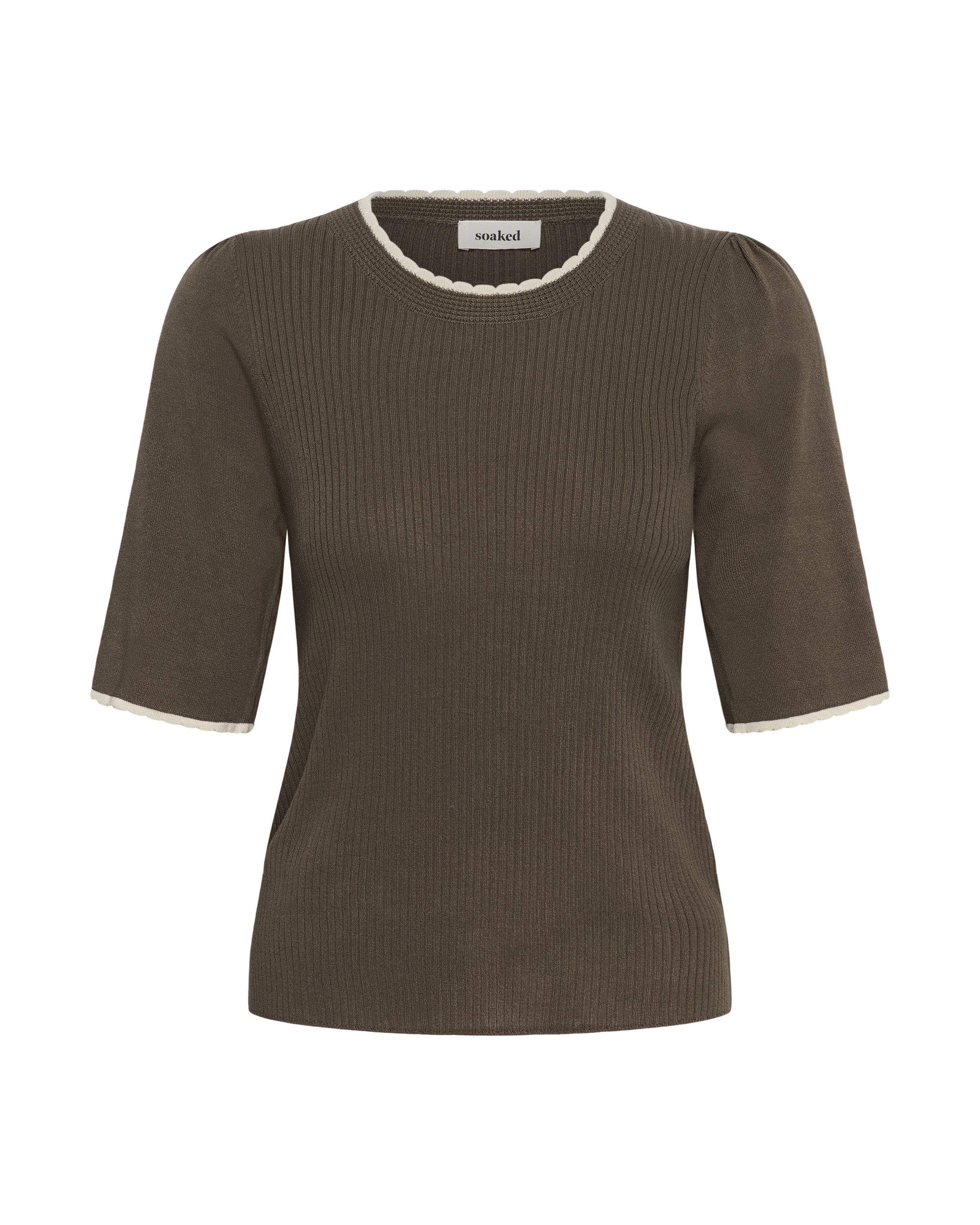SOAKED IN LUXURY - Camisa 'Lysandra Adrianna' em castanho: frente
