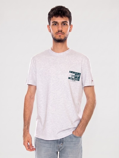 Maglietta 'TJM REG SIGN FLAG SS TEE EXT ICE GREY HEATHER' in XL TOMMY HILFIGER di colore grigio, Visualizzazione prodotti