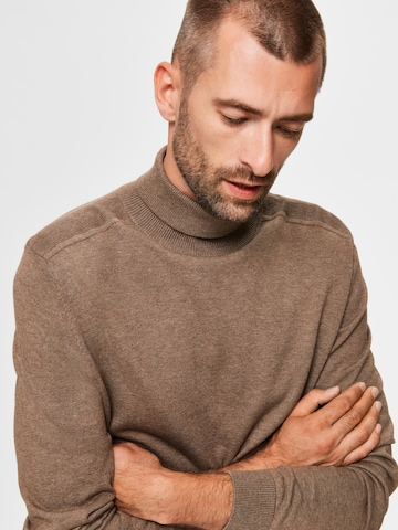 SELECTED HOMME Regular Fit Pullover 'Berg' in Beige