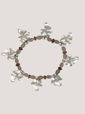 Gloria Mago Bracelet 'Romantic elastic bracelet, silver, 10µ roses' in Pink: front