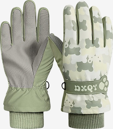 Magicshe Athletic Gloves 'Kinder Skihandschuhe Warm Gefüttert Wasserabweisend' in Green: front