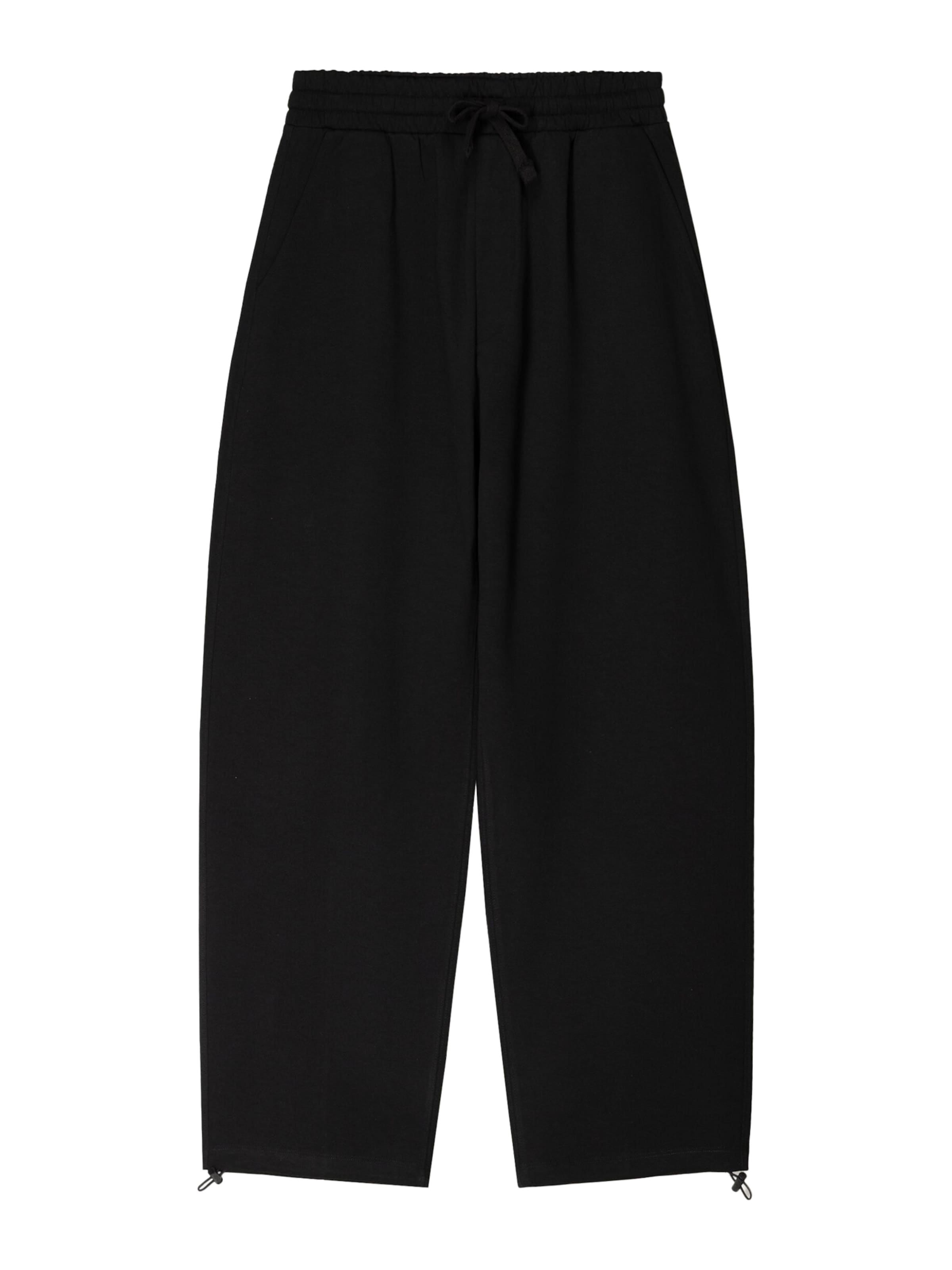 Bershka Широка кройка Панталон в черно: отпред