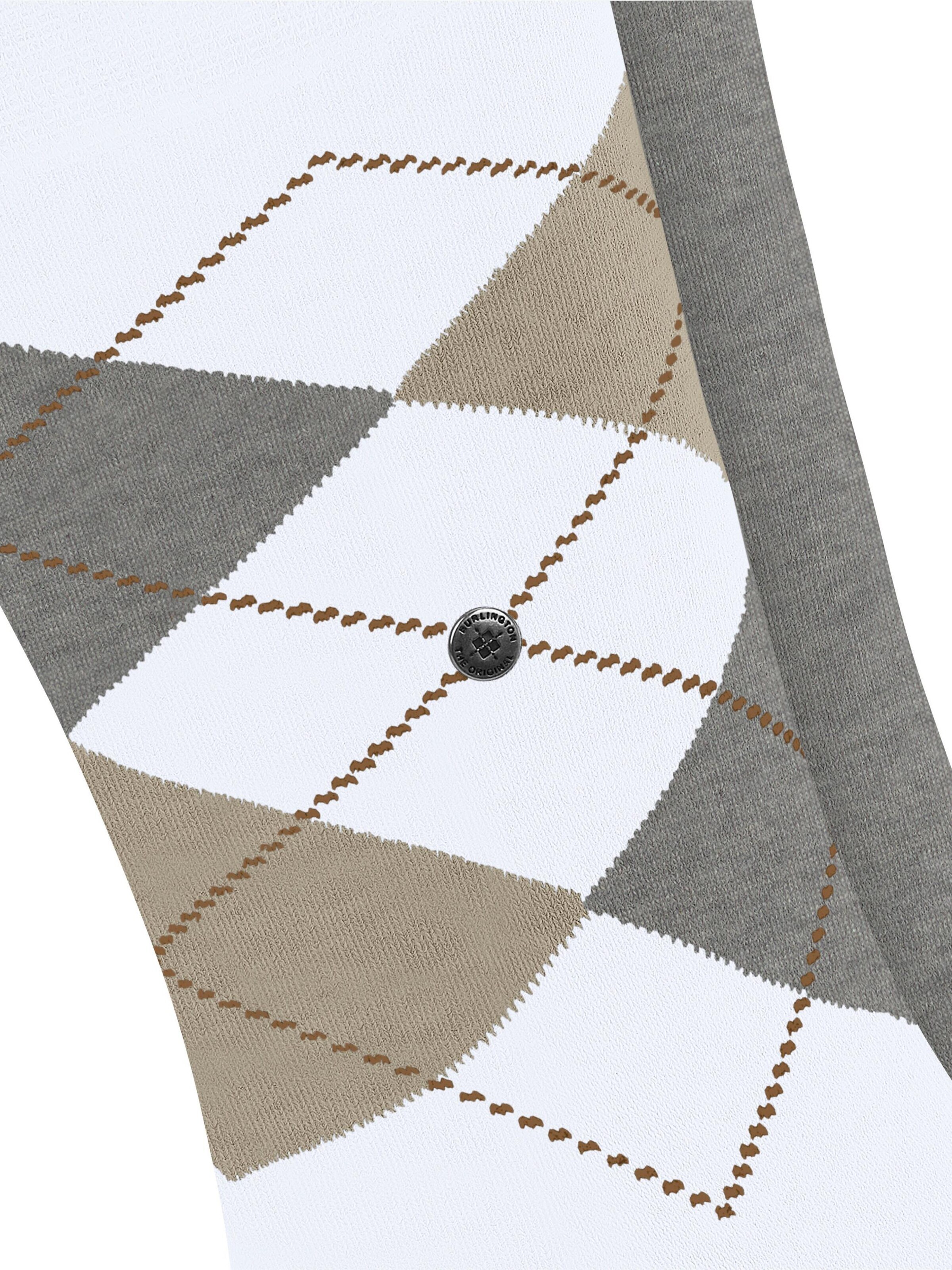 BURLINGTON Socks 'Everyday Argyle Mix 2-Pack' in White: front