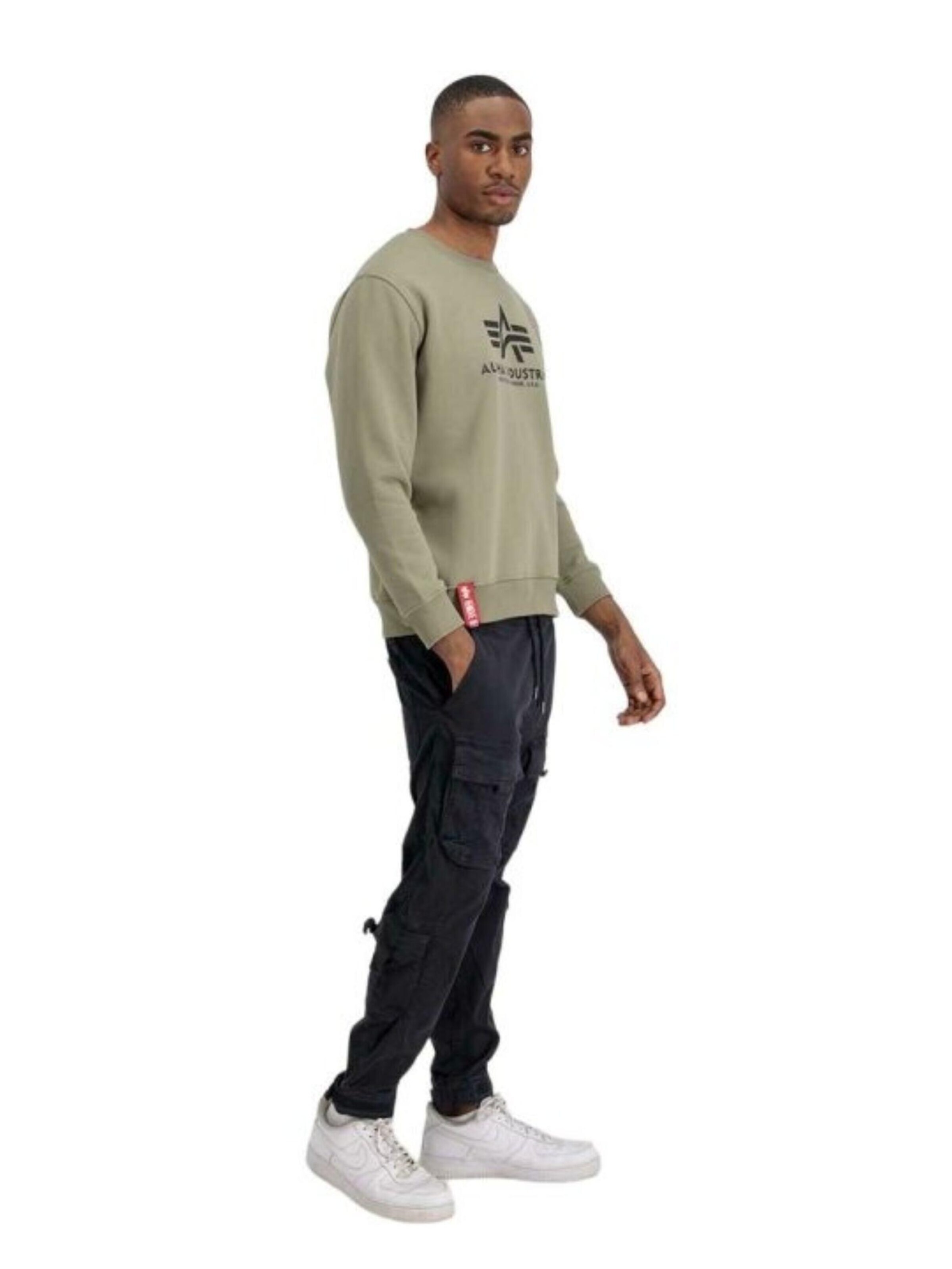 ALPHA INDUSTRIES Sweatshirt 'Basic Logo'‌‌‌‌‌‌‌‌ in Grün