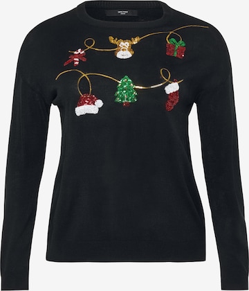 Pull-over 'VMCGlitter' Vero Moda Curve en noir : devant