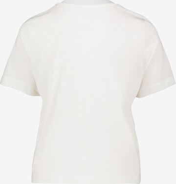 Cartoon Rundhals-Shirt mit Rippbündchen in Weiß