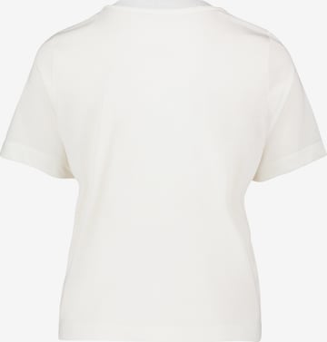 Cartoon Rundhals-Shirt mit Rippbündchen in Weiß