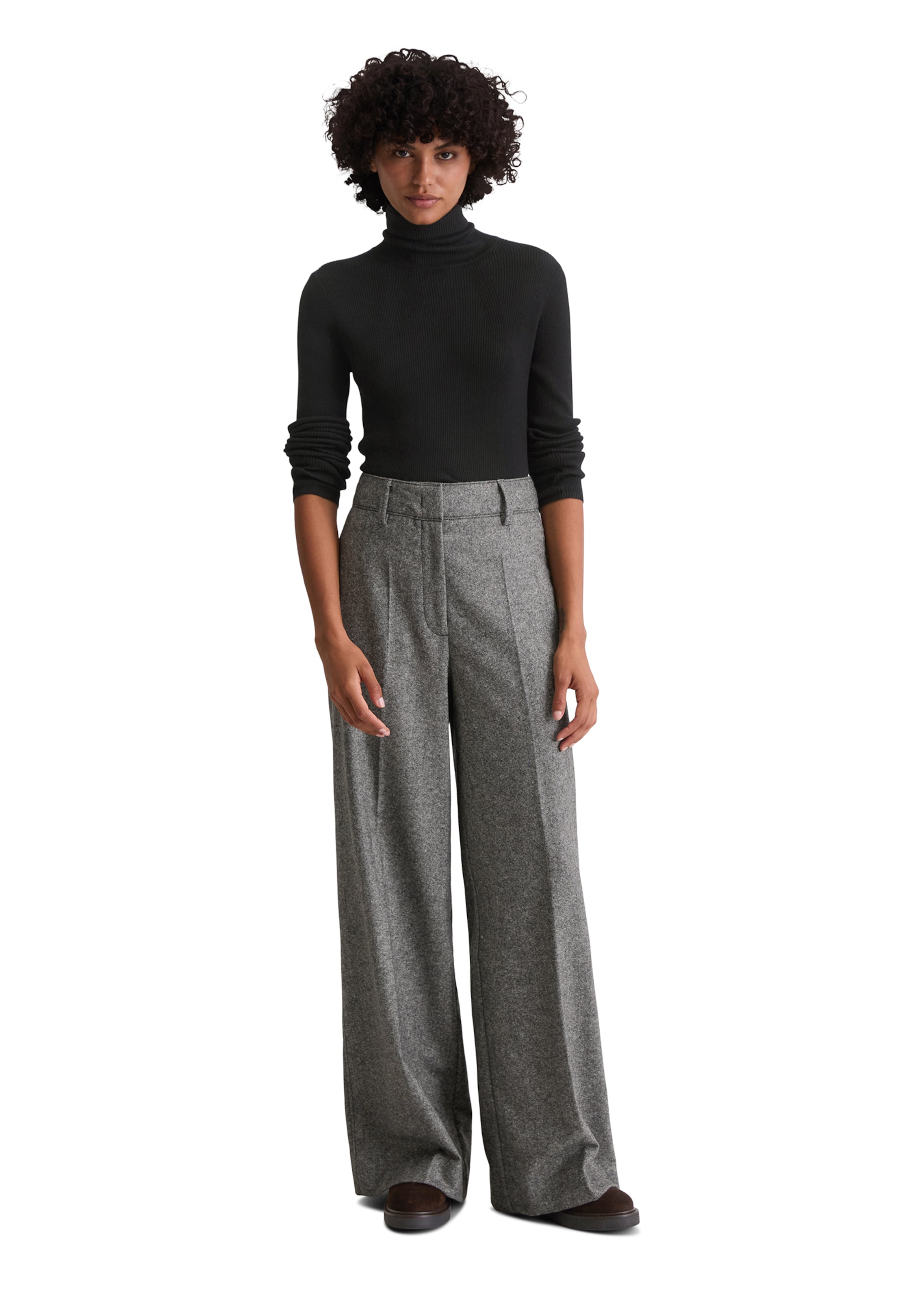 Marc O'Polo Wide Leg Bügelfaltenhose in Grau