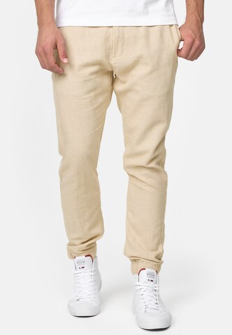 INDICODE JEANS Tapered Broek 'Blnda' in Beige: voorkant