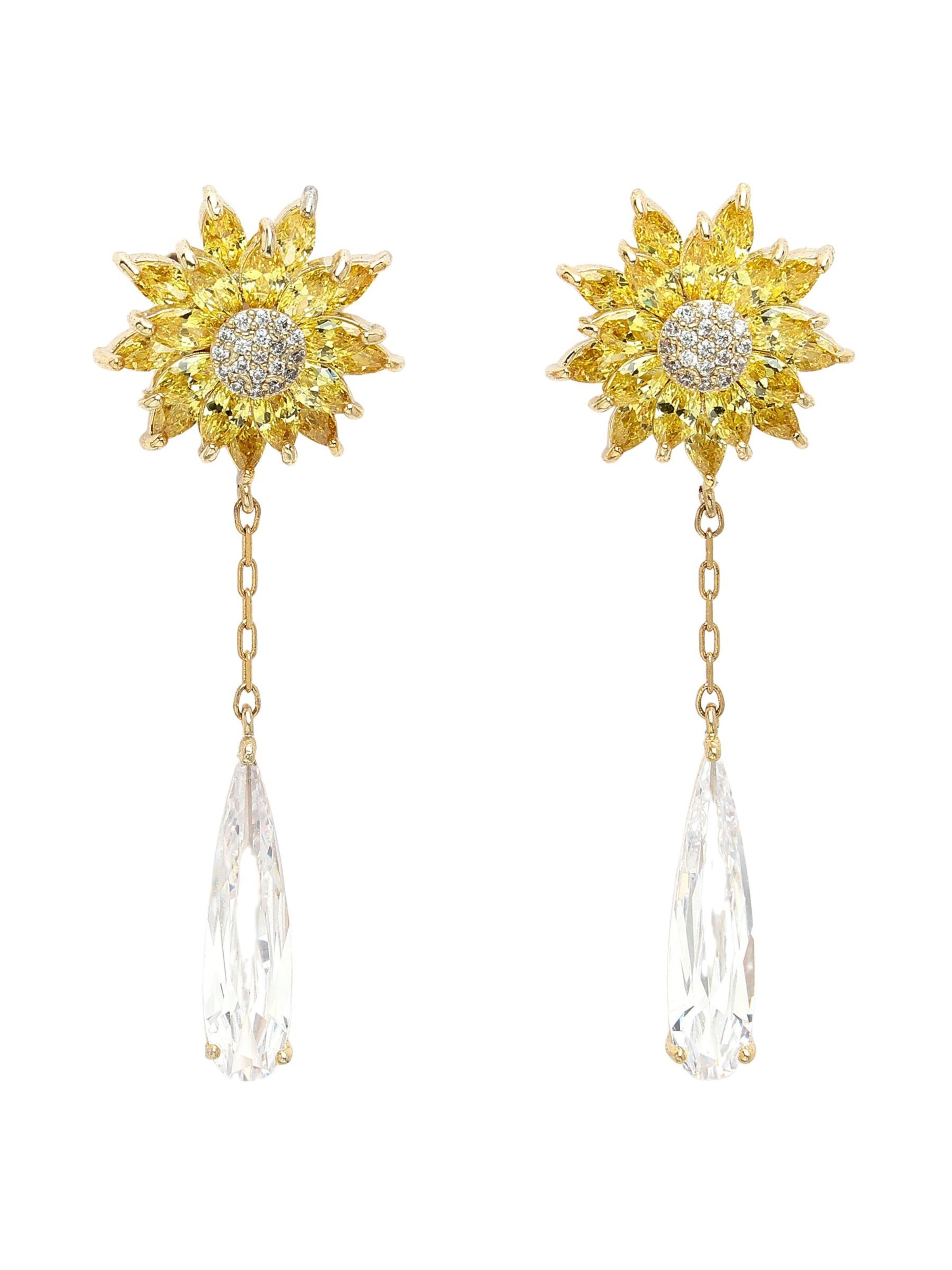 Orecchini 'Tatiana' di AVANT-GARDE PARIS in giallo: frontale