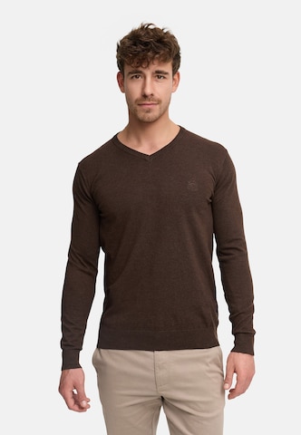 INDICODE JEANS Sweater 'Tikks' in Brown: front