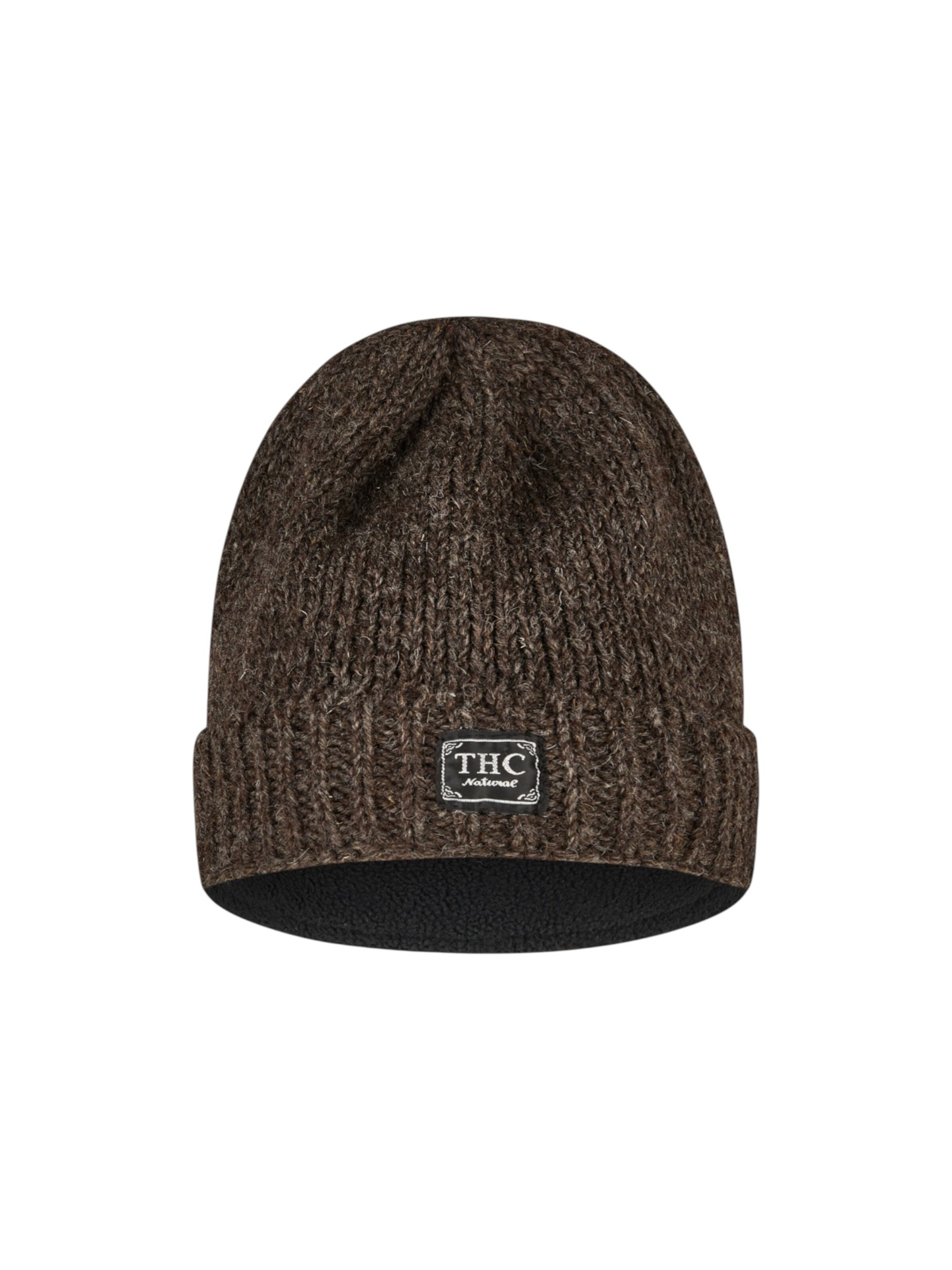 THC Natural Line Beanie 'THC  506' in Brown: front