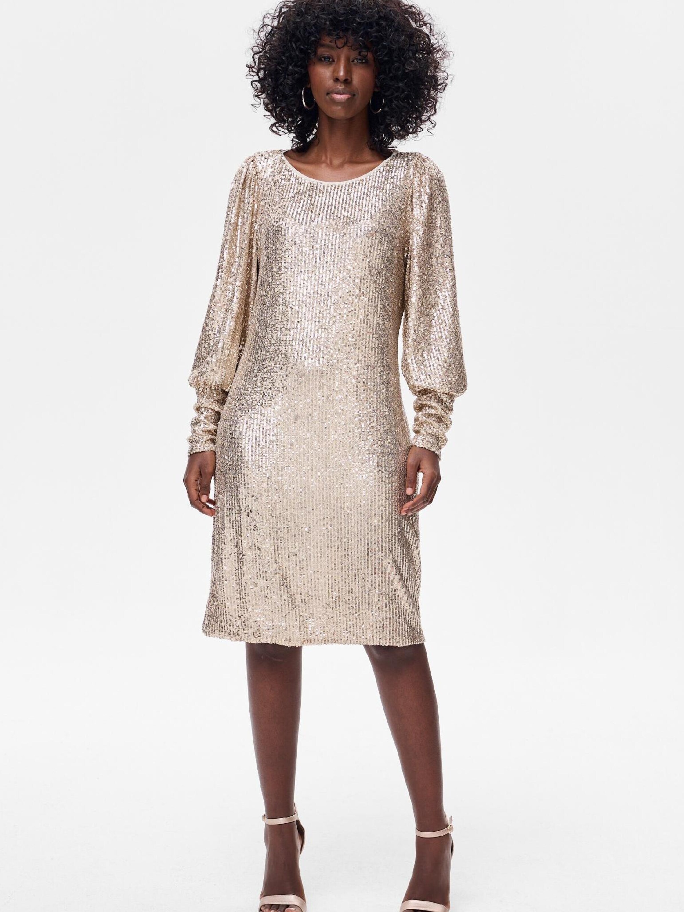 Blue Shadow Dress in Gold