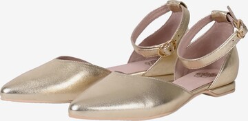 Apple of Eden Ballet Flats with Strap ' BRUNA ' in Gold