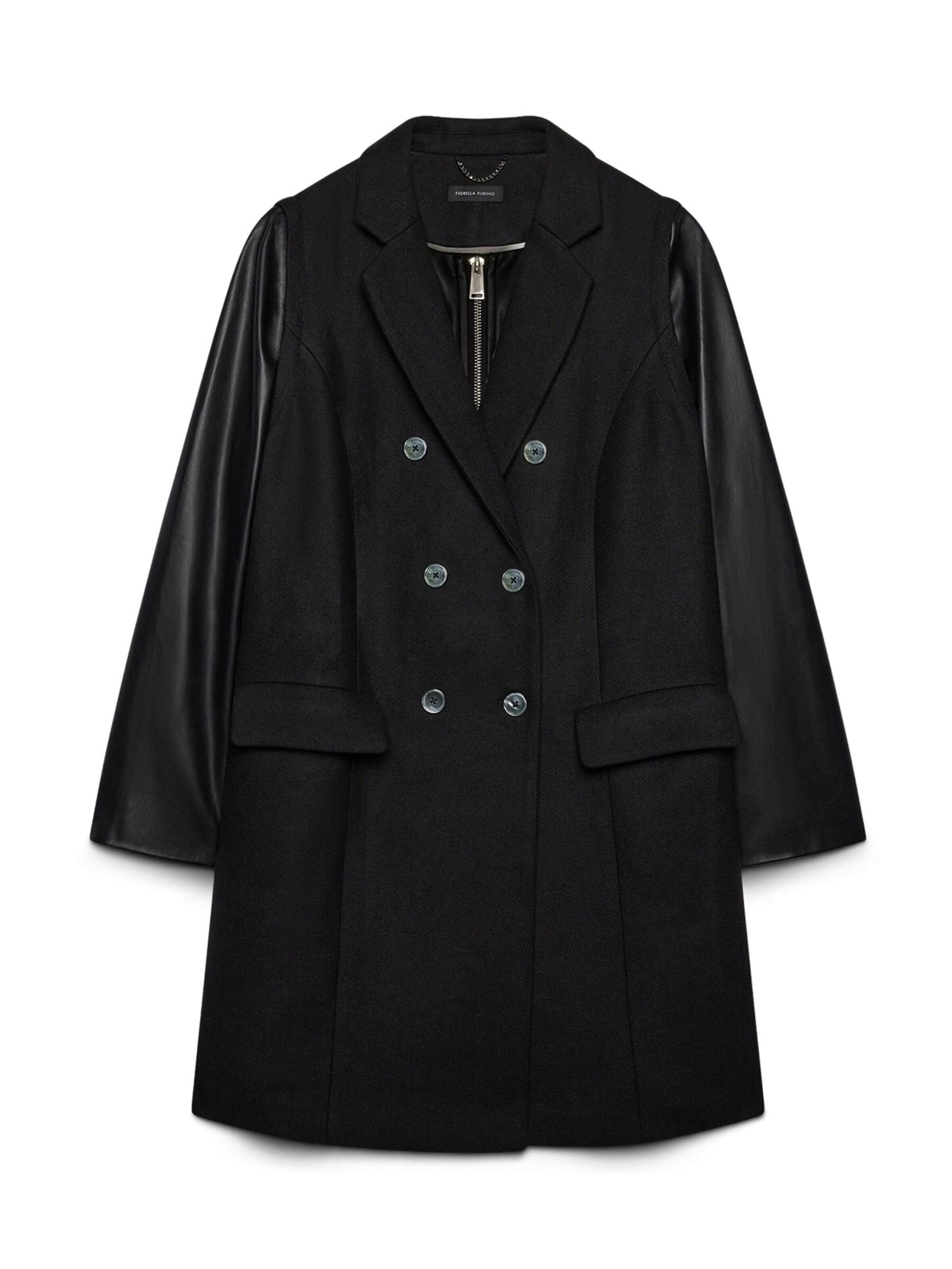 Cappotto di mezza stagione di Fiorella Rubino in nero: frontale
