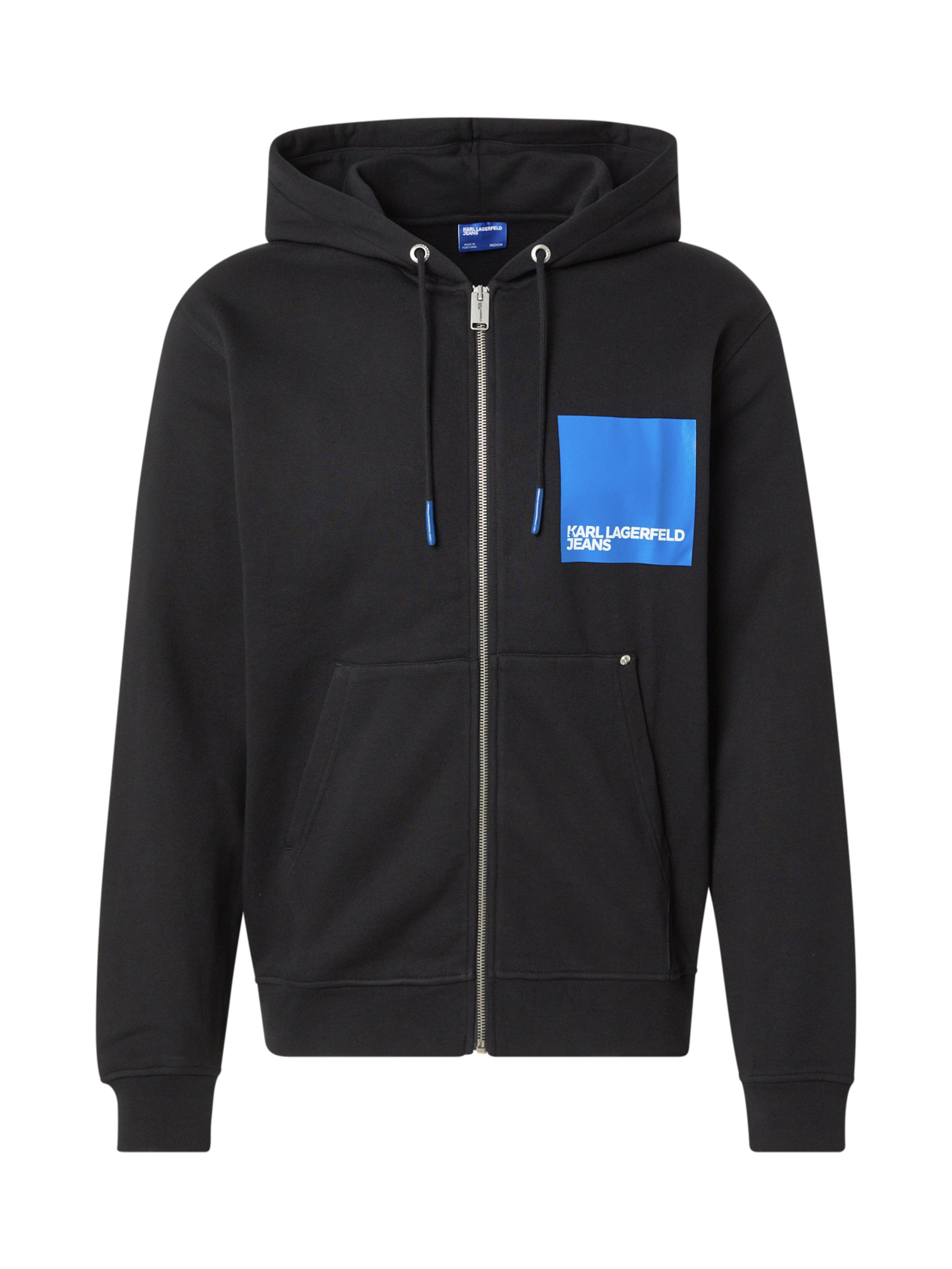 KARL LAGERFELD JEANS Ζακέτα φούτερ σε μαύρο: μπροστά