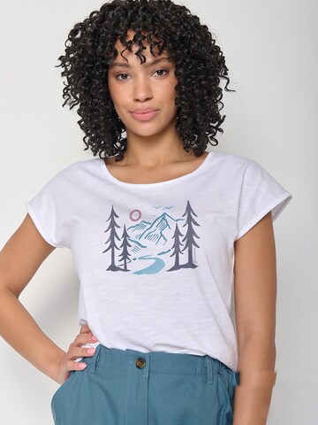 GREENBOMB Shirt 'Nature River Forest' in White