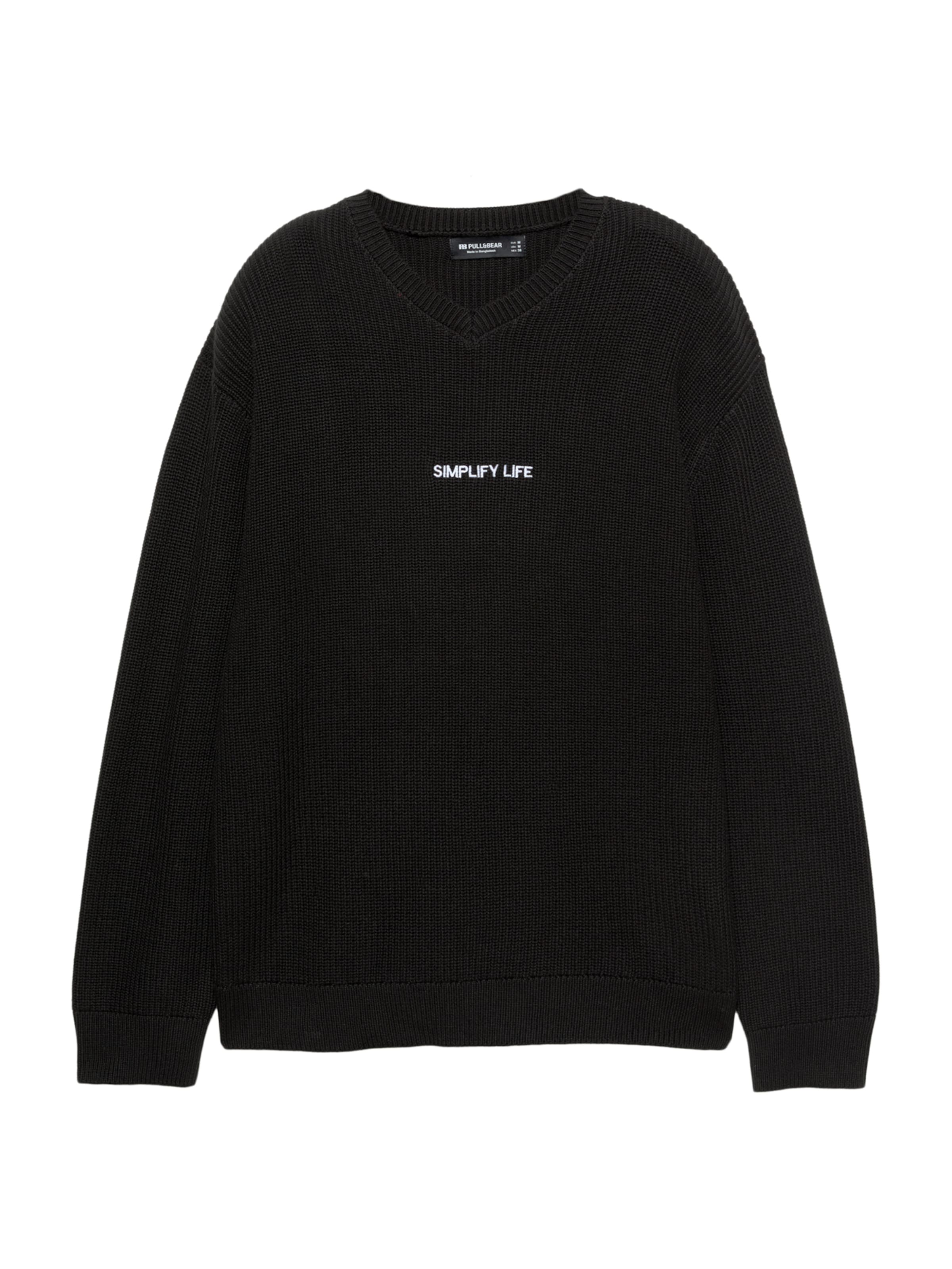 Pull&Bear Pulóver - fekete: elől