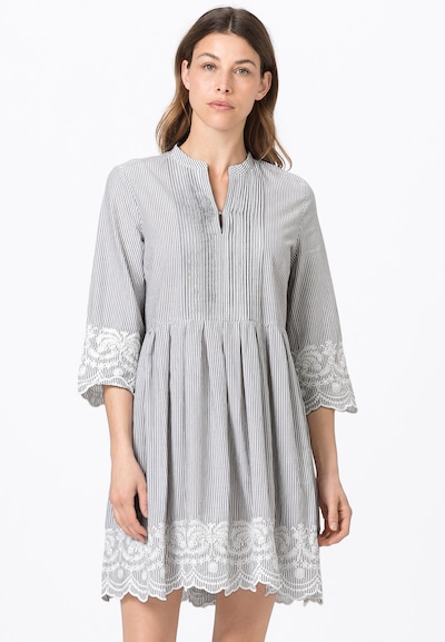 Hallhuber Kleid In Rauchgrau Weiss About You