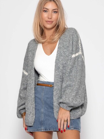 SASSYCLASSY Oversizestrickjacke in Grau