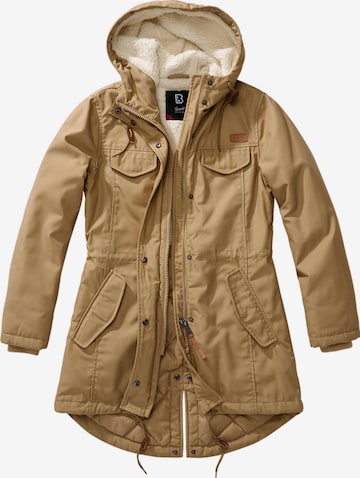 Brandit Between-seasons parka 'Marsh Lake' in Brown: front