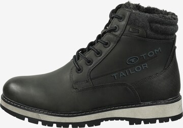 TOM TAILOR Schnürstiefel in Schwarz