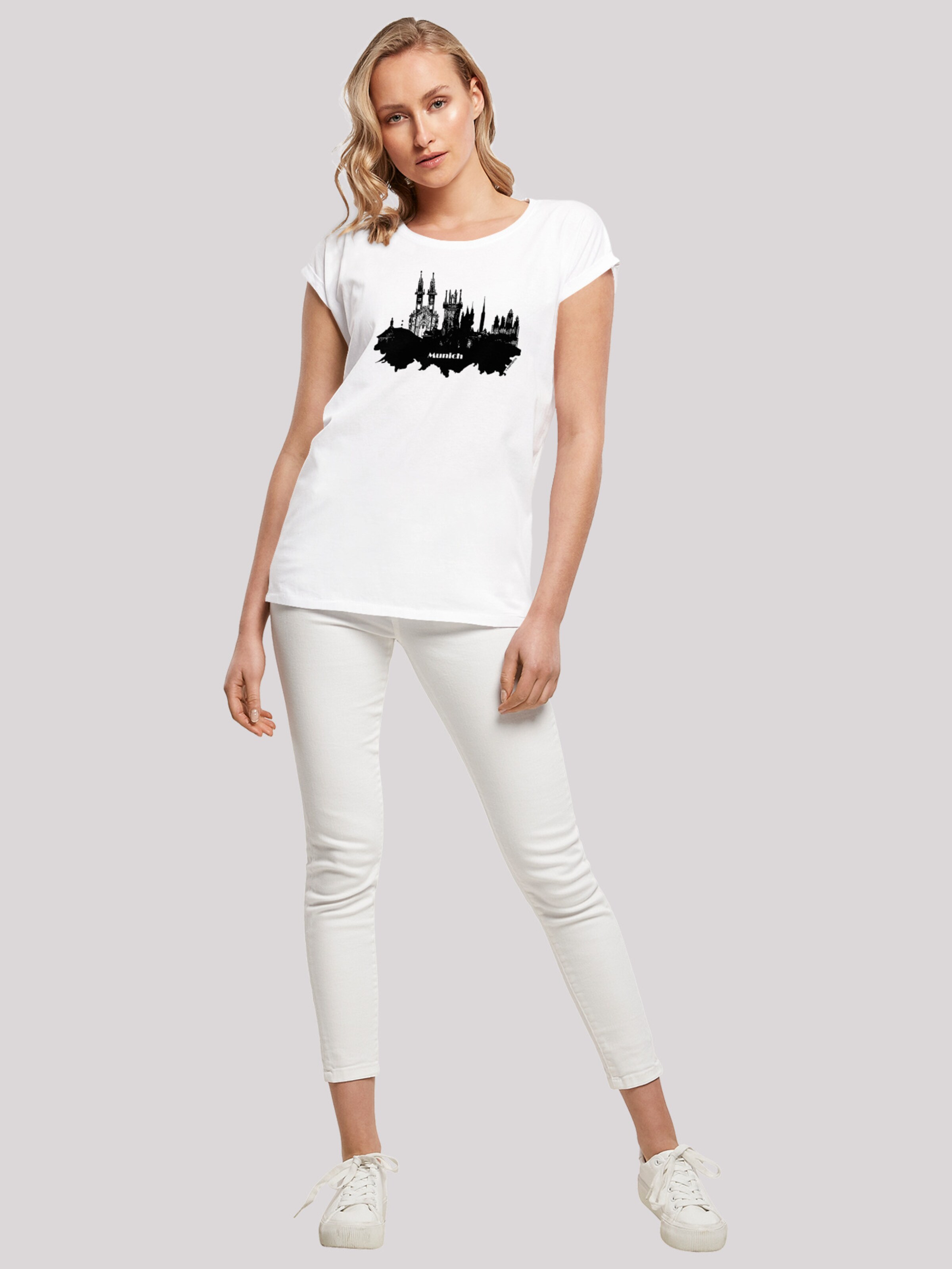 F4NT4STIC Shirt 'Cities Collection - Munich skyline' in Weiß | ABOUT YOU