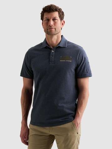 PME Legend Shirt 'Polo shirt in 100% cotton with flight pocket' in Blue: front