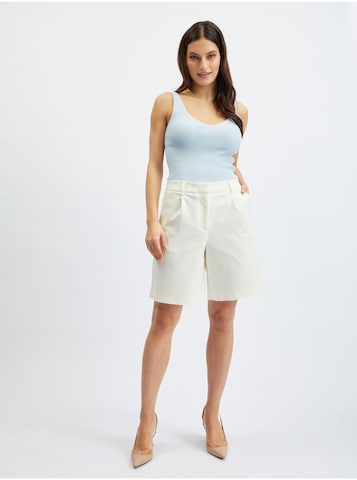 Orsay Regular Pleat-Front Pants in White