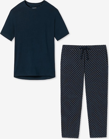 SCHIESSER Pyjama 'Organic Cotton' in Blau: Vorderseite