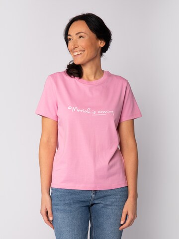 T-shirt 'Mariah Is Coming' Watapparel en rose : devant