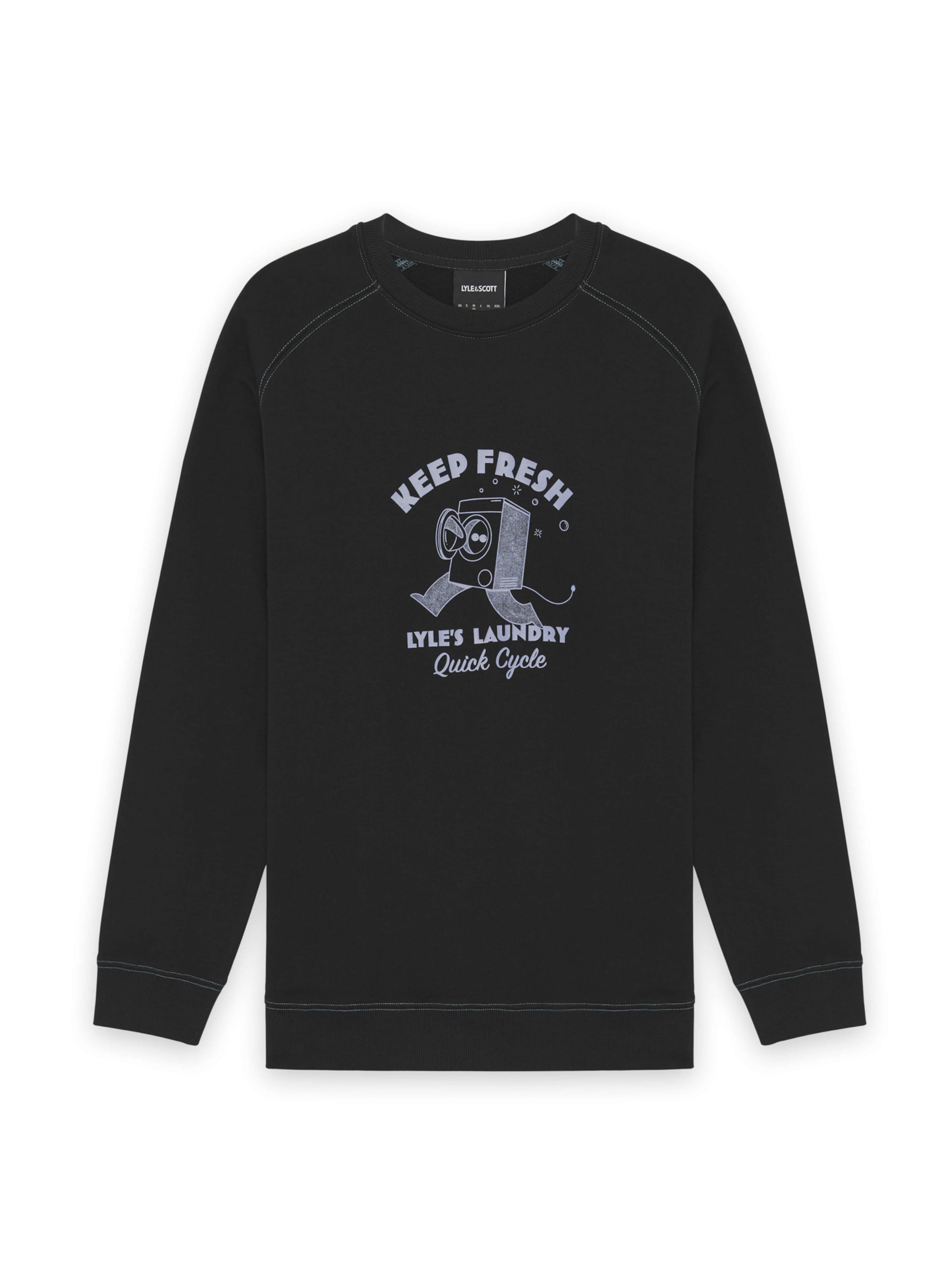 Lyle & Scott Sweatshirt 'Keep Fresh' in Zwart: voorkant
