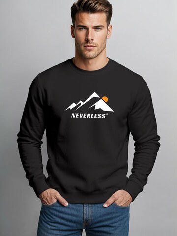 Neverless Sweatshirt 'Minimalistic Mountain'‌‌‌‌‌‌‌‌ in Schwarz: Vorderseite