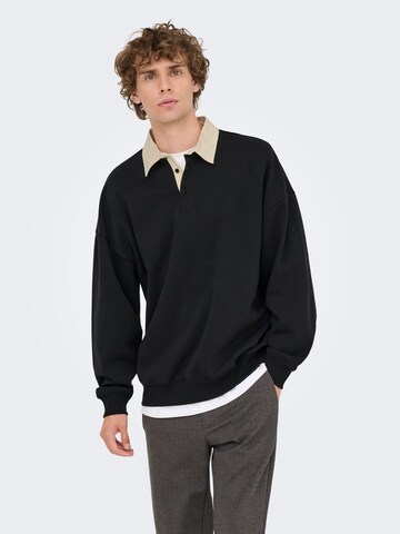 Sweat-shirt 'ONSJeffrey' Only & Sons en noir : devant