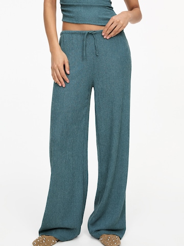 Wide Leg Pantalon Pull&Bear en bleu : devant