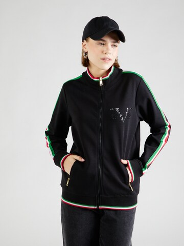 19V69 ITALIA Zip-Up Hoodie 'ISA' in Black