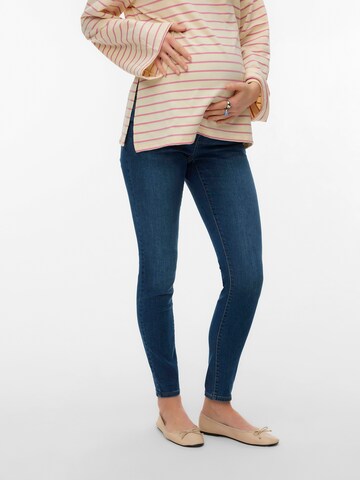 Vero Moda Maternity Skinny Jeans 'VMMSOPHIA' in Blauw: voorkant