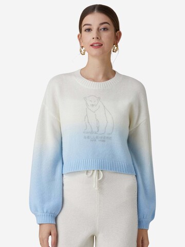 BELLEMERE NEW YORK Sweater 'Polar Bear Cropped Cashmere Sweater (With Crystal Touch)' in Blue: front