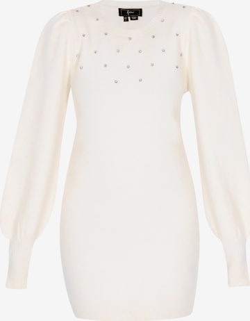 Robes en maille faina en blanc : devant