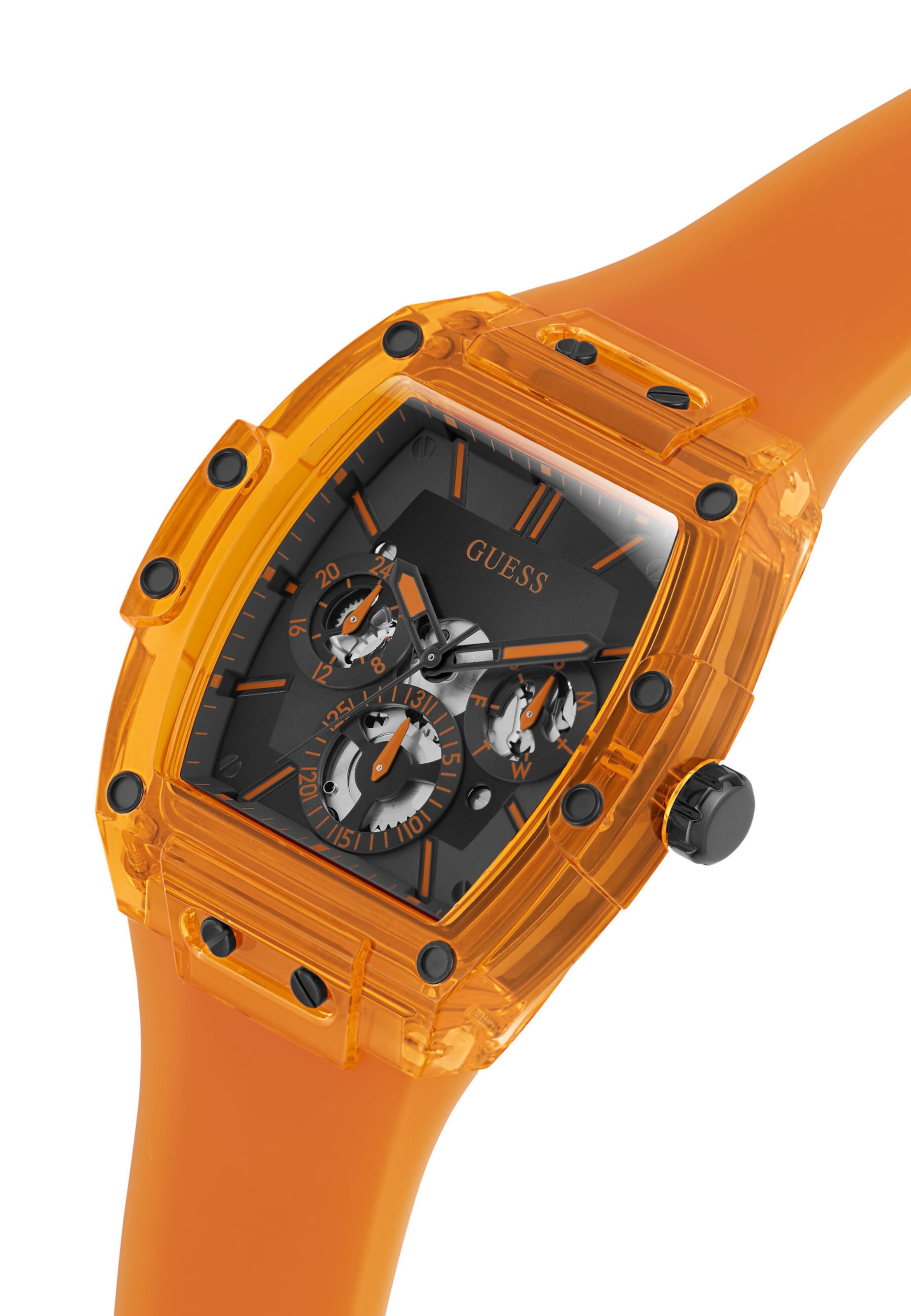 GUESS Analoog horloge 'Phoenix' in Oranje