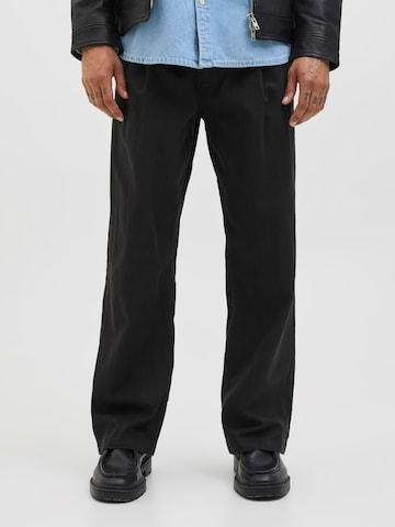 Wide leg Pantaloni con piega frontale di JACK & JONES in nero: frontale