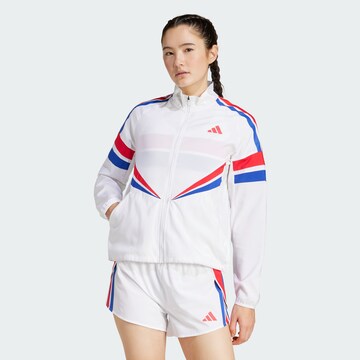 ADIDAS PERFORMANCE - Chaqueta deportiva 'Adizero' en blanco: frente